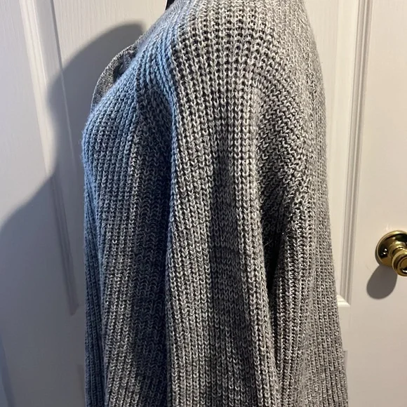 Grey Lace up Sweater - Picture 3 of 4